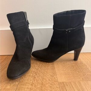 Aquatalia Suede Black Heeled Boots